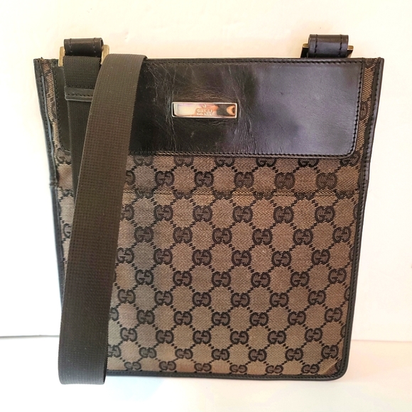 Gucci Bags Gucci Monogram Messenger Crossbody Bag Leather Canvas